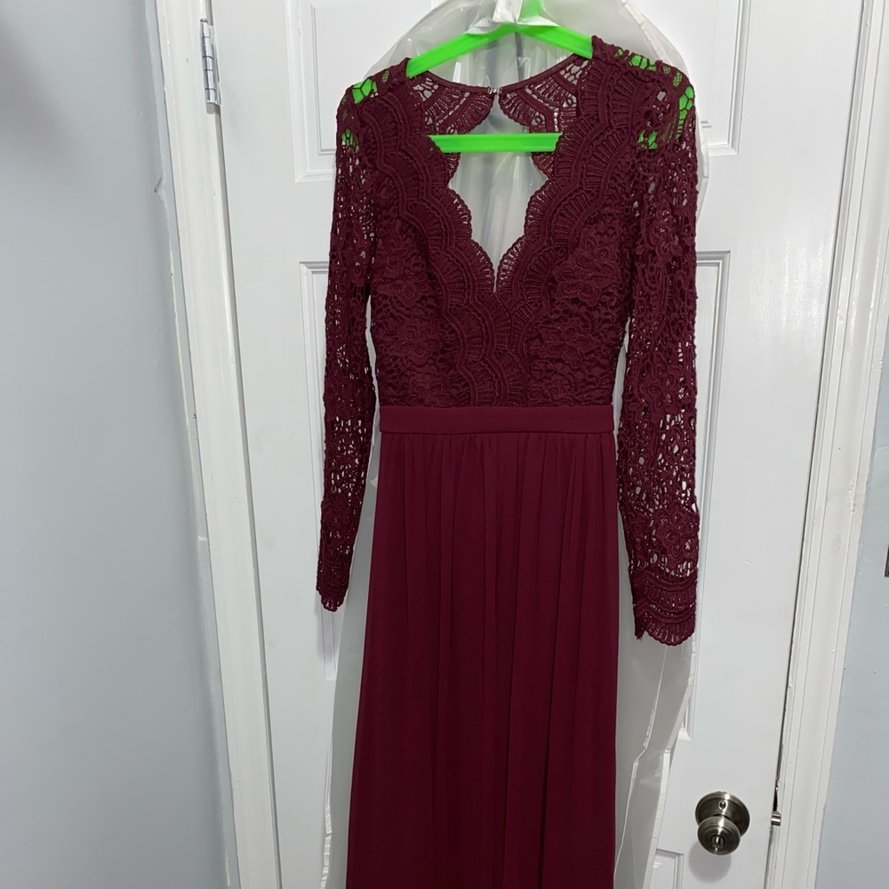 Lulus Long Sleeve Lace Maxi Dress